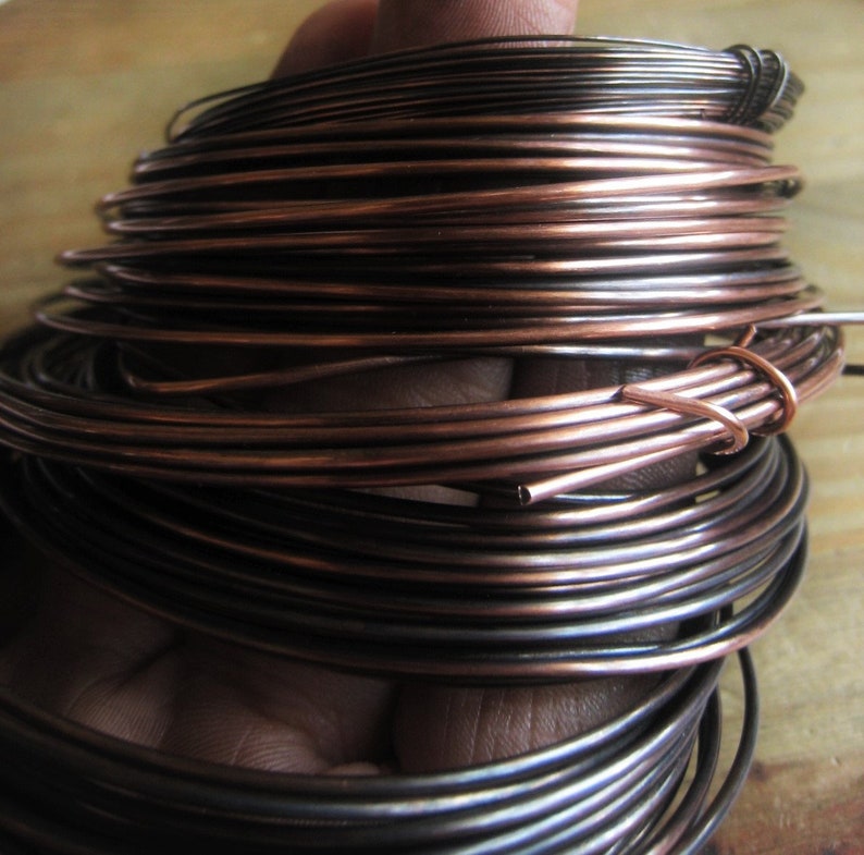 Copper Wire Oxidized Copper Jewelry Wire Antique Copper Wire 16GA 18GA 20GA 22GA 24GA 26GA 28GAItem No. CPRWIRE image 4