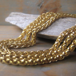 18K Gold Gold  Chain 3mm Wheat Spiga Rope Chain Stainless Steel Chain Item No. 5543
