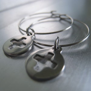 Stainless Steel Cross Earring Silver Cross Earrings Spiritual Jewelery Religious Jewelry Item No. JE7131