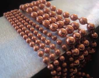 Copper Ball Chain 2.5mm 4.5mm Mens Unisex Bead Chain Layering Chain 3637
