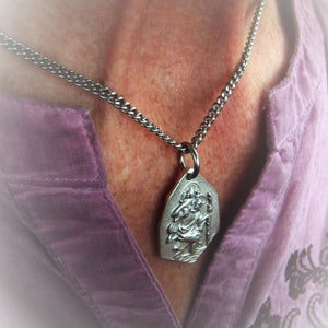 St. Christopher and Our Lady of Lourdes  Pendant Necklace Spiritual Gift Religious Jewelry JE0022