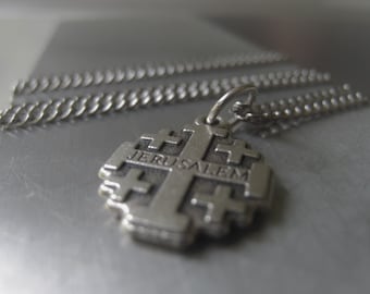 Jerusalem Cross Pendant Silver Cross Religious Unisex Spiritual Jewelry Item No.  JE6362 0689