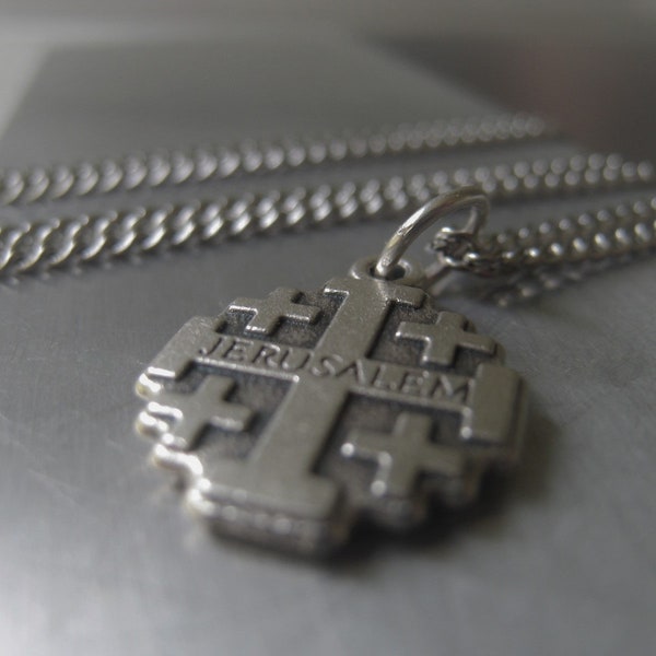 Jerusalem Cross Pendant Silver Cross Religious Unisex Spiritual Jewelry Item No.  JE6362 0689