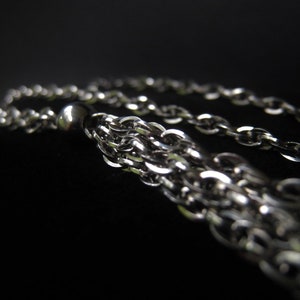 Silver Stainless Steel Tassel Chain Necklace Layering Necklace Two Tone Jewelry Gift for Her Item No. JE2402