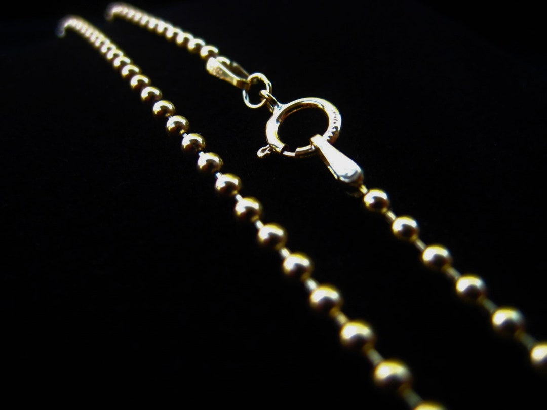 14K Gold Filled Ball Chain Necklace Gold Bead Chain Jewelry Item No