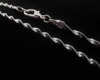 Sterling Silver Twist Chain Necklace Oxidized Chain Necklace Item No. JE8939