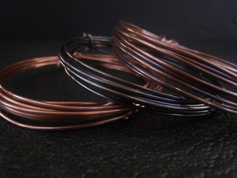 Copper Wire Oxidized Copper Jewelry Wire Antique Copper Wire 16GA 18GA 20GA 22GA 24GA 26GA 28GAItem No. CPRWIRE image 2