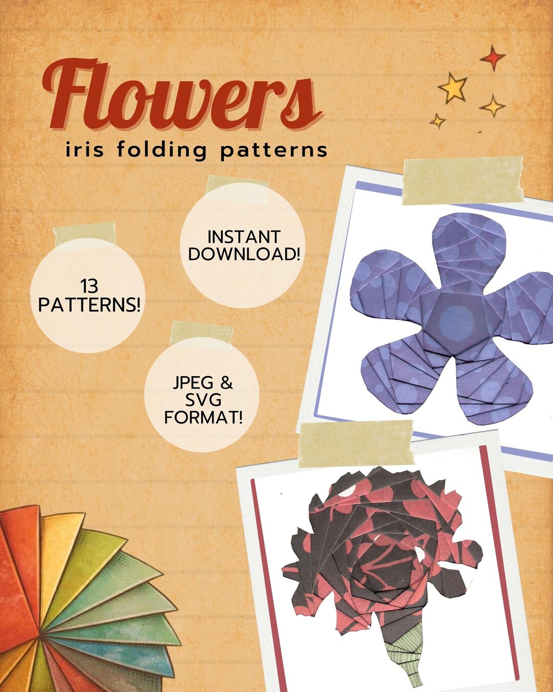 Flower Iris Folding Patterns, 13 Printable Designs (digital Download ...