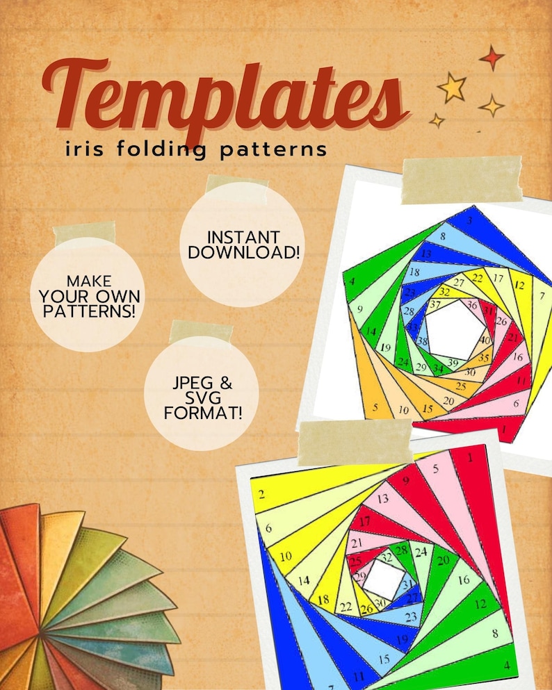 Iris Folding Templates and Basic Shapes, DIY 10 Printable Designs ...