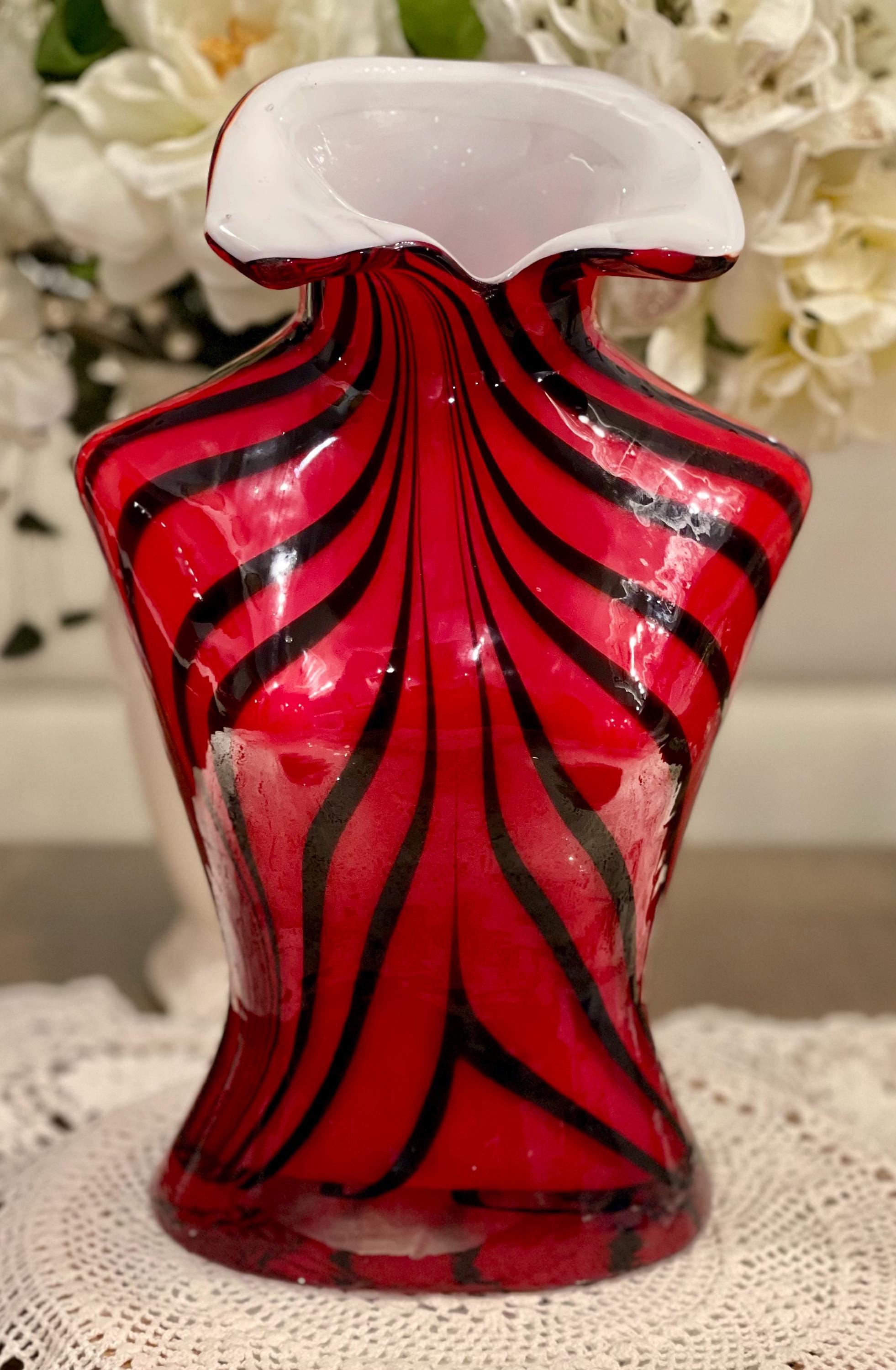 Striped Murano Vase - Etsy