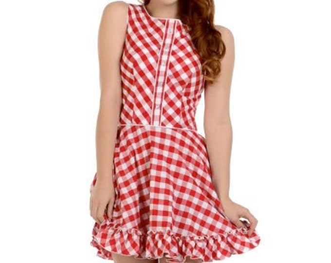 Hattie Dress in Red/White Gingham