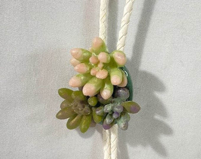Multi Colored Succulent Western Bolo Tie