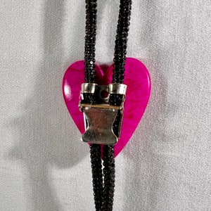 Fuschia Stone Heart & Pegasus Western Bolo Tie image 2