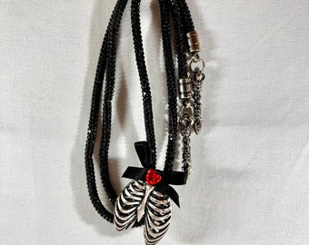 Bones n Roses Ribcage Western Bolo Tie