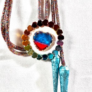 Hearts of Rainbow Love Western Bolo Tie image 2