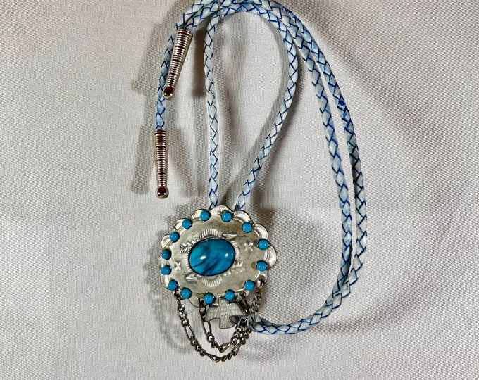 Silver & Turquoise Western Bolo Tie