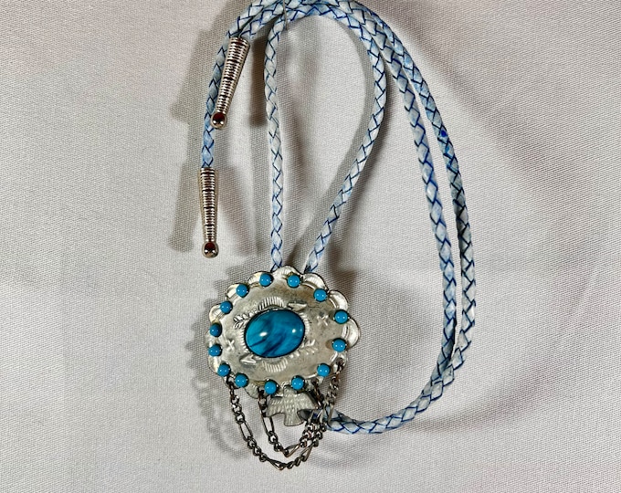 Silver & Turquoise Western Bolo Tie