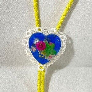 Floral and Heart Doily Western Bolo Tie
