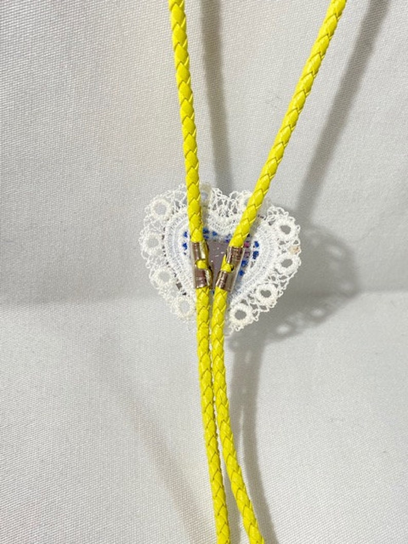 Floral and Heart Doily Western Bolo Tie