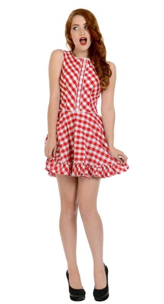 Hattie Dress in Red/White Gingham