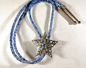 Giant Silver Star Western Bolo Tie