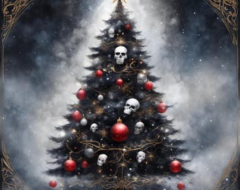 Kerstbomen met doodshoofden