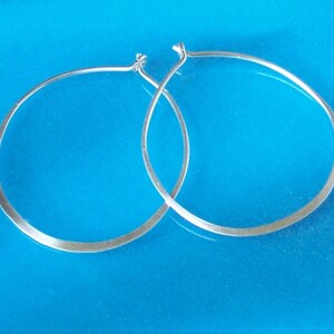 Smooth Hammered Sterling Silver Bold Hoop Earrings, Small to Medium Size, Custom Made, mother-in-law jewelry birthday gift image 4