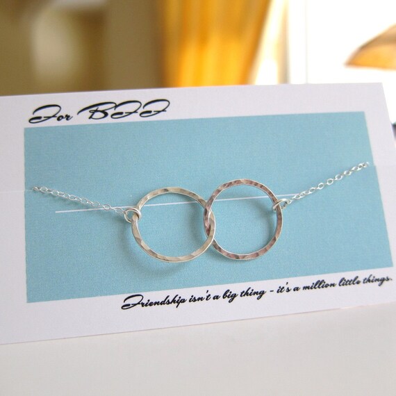 For BFF Best Friends Love Two Circles Locked Sterling Silver