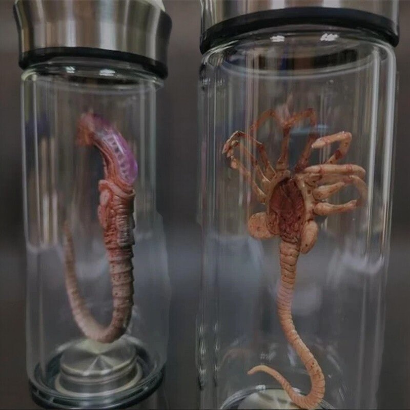 Alien Glass Jar Xenomorph Specimen, Alien Vat Sculpture, Facehugger Embryo Figurines, Unique Fun