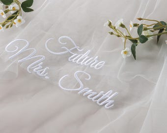 Personalized embroidery personalized bachelor party veil - Customize your own veil - Embroidered wedding veil