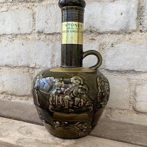 Stones Green Ginger Wine Pottery Flacon Dekanter Lambeth Pottery MCM