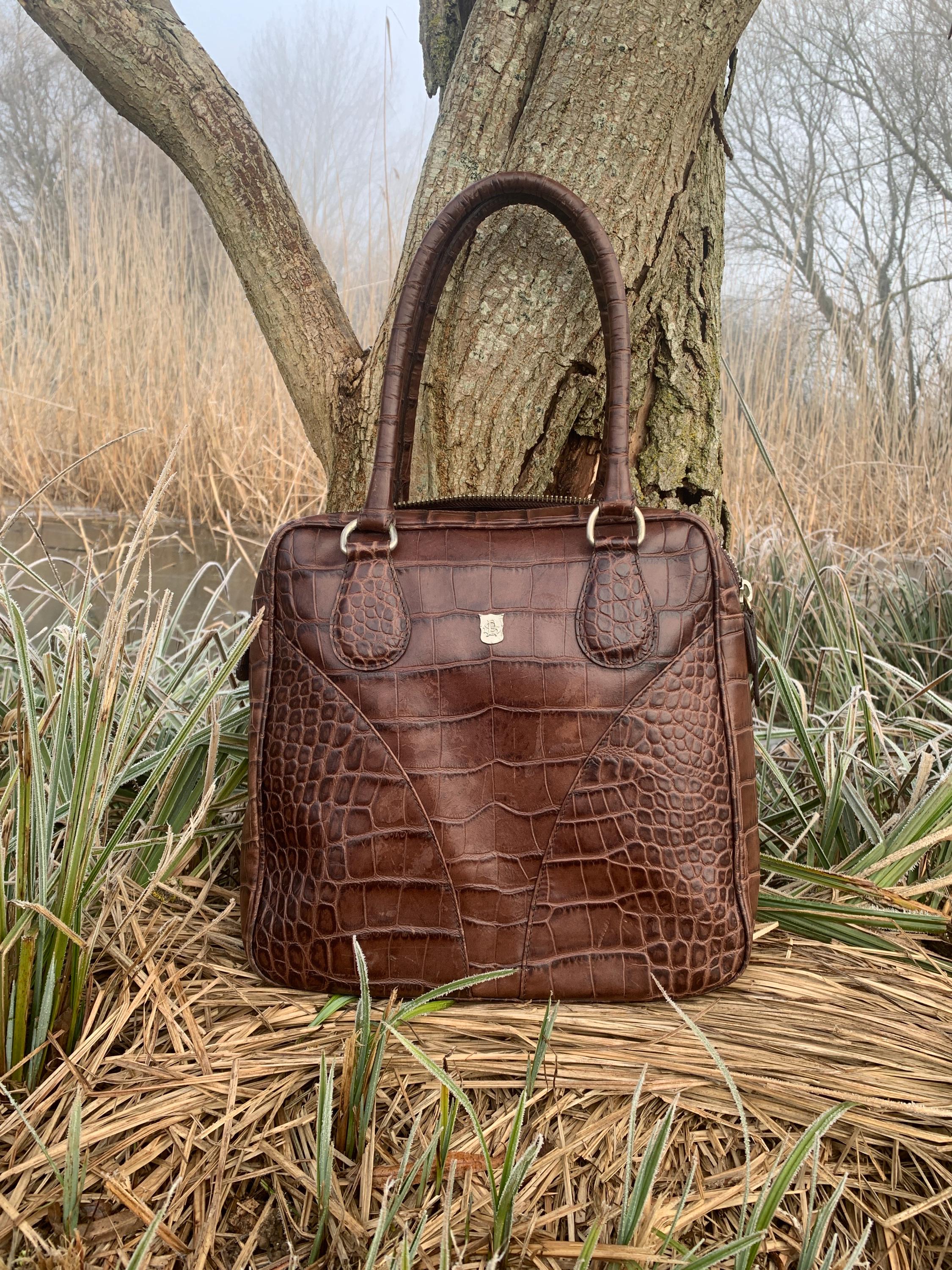 ◆Vintage◆Paul Smith◆メッセンジャーバッグ◆こげ茶◆レザー Vintage Paul Smith Croc-effect Leather Top Handle Bag - Etsy