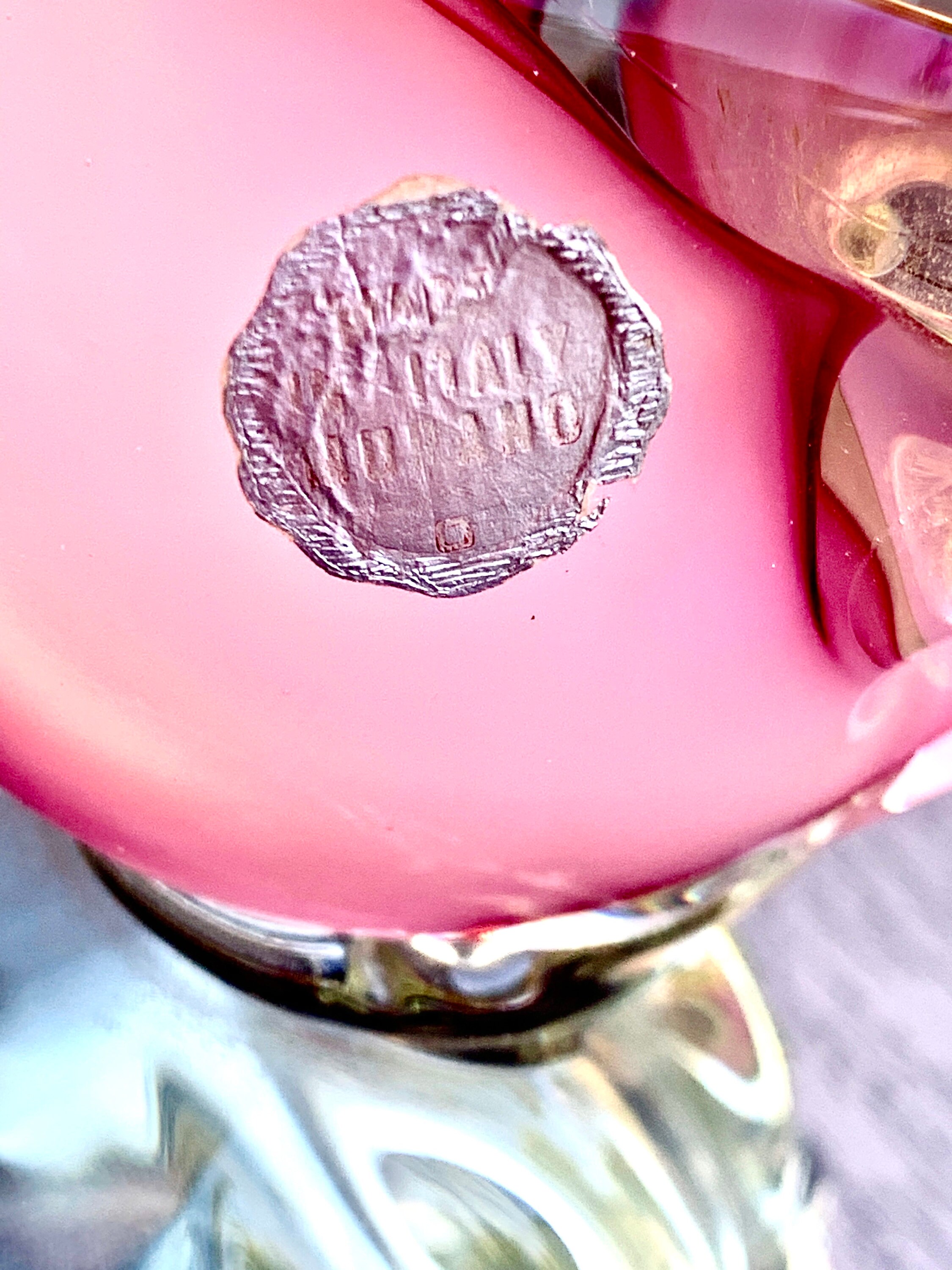 Murano Luigi Onesto Pair of Vintage Pink Love Birds Hand Blown Art