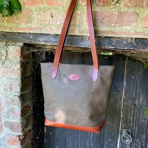 Mulberry Heritage  Tote in  Mole Scotchgrain & Branston leather