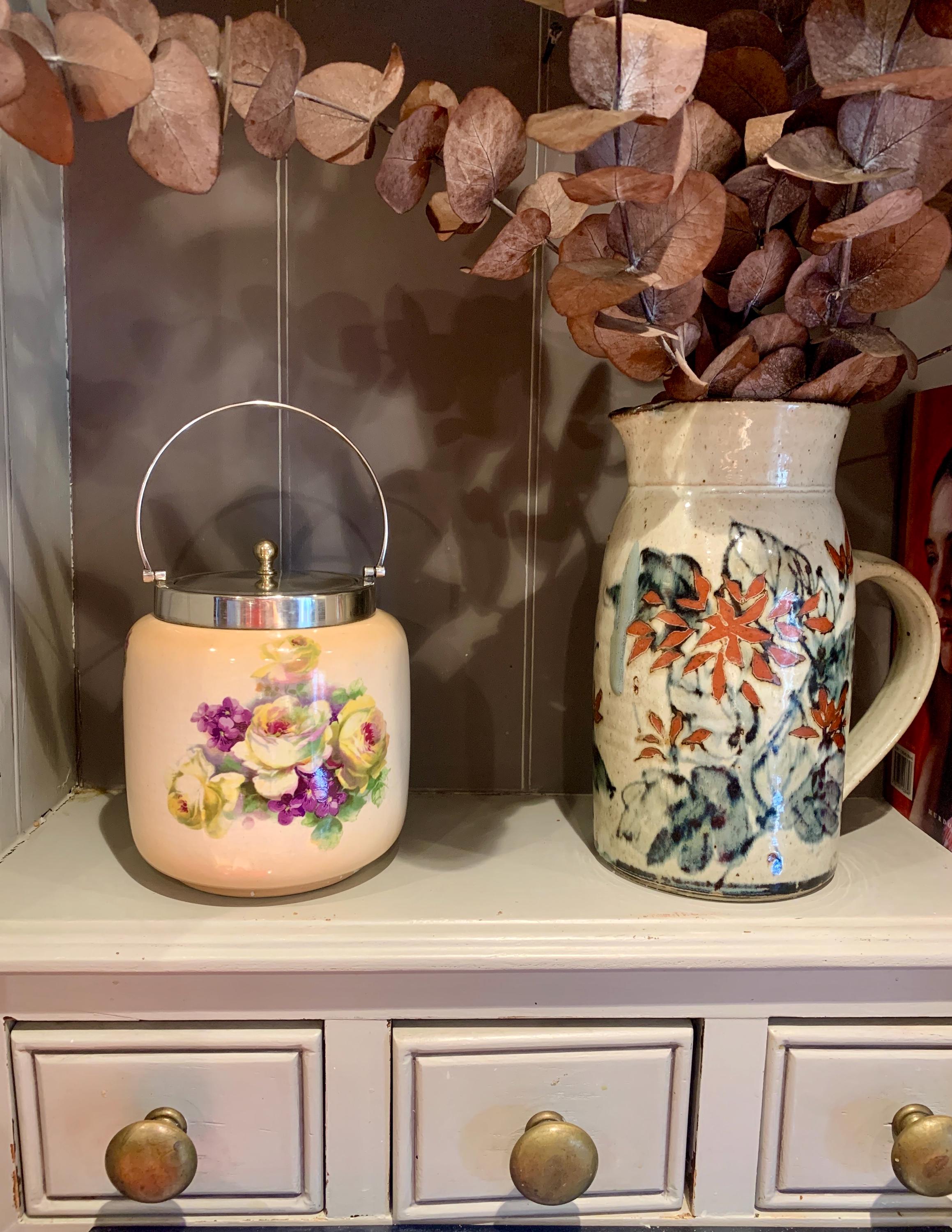 Antique English Porcelain Biscuit Barrel: Silver EPNS Roses Jar - Etsy
