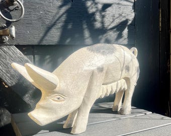 Hand-painted Miniature Upside Down Pig Porcelain Figurine – 26484