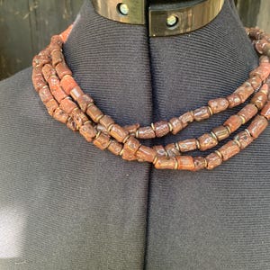 African Bauxite Trade Bead Necklace 1960s