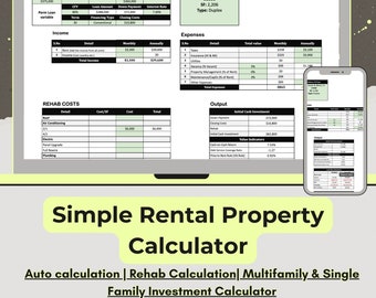 Best and Simple Real Estate Rental Analysis Calculator For Multifamily & Single-Family Investments