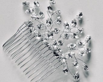 Bridal accessories, wedding hair comb, wedding hair accessories, bridal comb, wedding comb, Handmade crystal hair comb