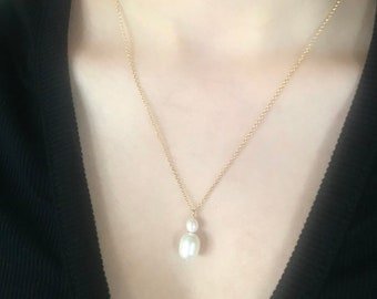 Gold vermeil freshwater pearl necklace, bridal jewellery, bridal necklace, freshwater pearls, wedding jewellery