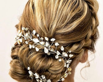 Bridal hair accessories, bridal hairvine, handmade, wedding accessories, hair jewellery, crystals
