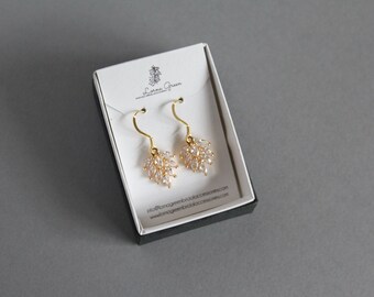 Rose Gold crystal vermeil earrings for special occasions, weddings