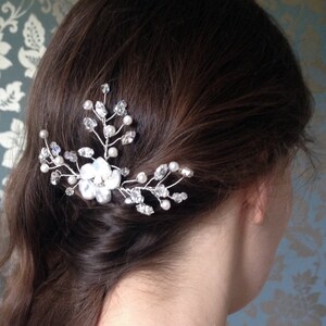 Bridal hair accessories, wedding hair accessories, bridal comb, wedding comb, handmade, pearl crystal hair comb