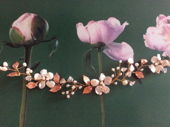 Bridal Hair Accessories Wedding Hair Accessories Rose Gold Etsy