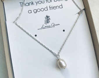 Bridal necklace, bridal jewellery 18 inch silver pearl necklace