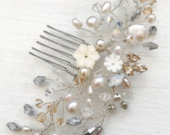 Bridal hair accessories, wedding hair accessories, handmade, bridal comb, wedding comb, vintage feel,