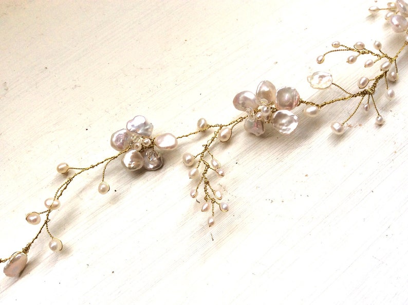 Bridal Hair Accessories, Wedding Hair Accessories, bridal headpiece, pearl, Hair vine, Wedding jewellery image 5