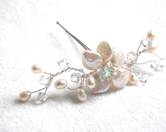 Swarovski Hair Clip, Pear Cut Crystals, White, Rhodium  display picture 3