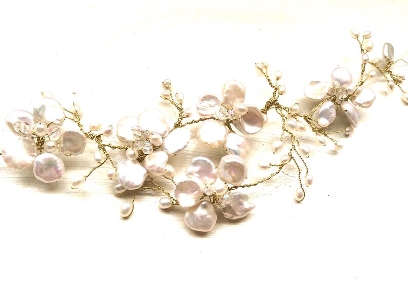 Bridal Hair Accessories, Wedding Hair Accessories, bridal headpiece, pearl, Hair vine, Wedding jewellery image 4