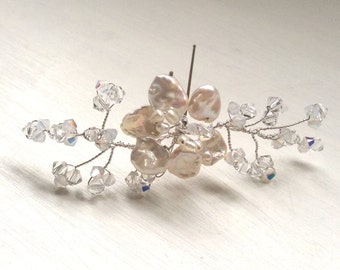 Bridal hair accessories, wedding hair accessories, bridal hairpin, handmade, pearl, Swarovski crystal, bridal
